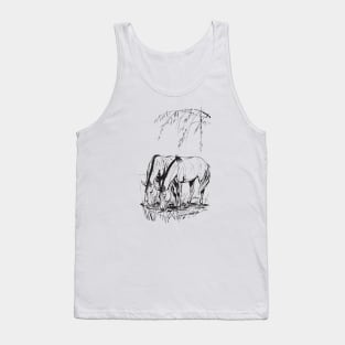 Gaucho Horses Grazing by PPereyra Tank Top